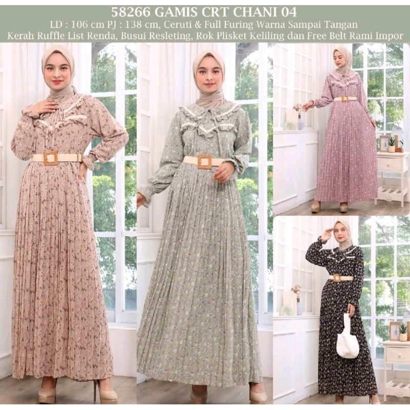 Gamis Dress Ceruti Plisket Korean Look by Pisces