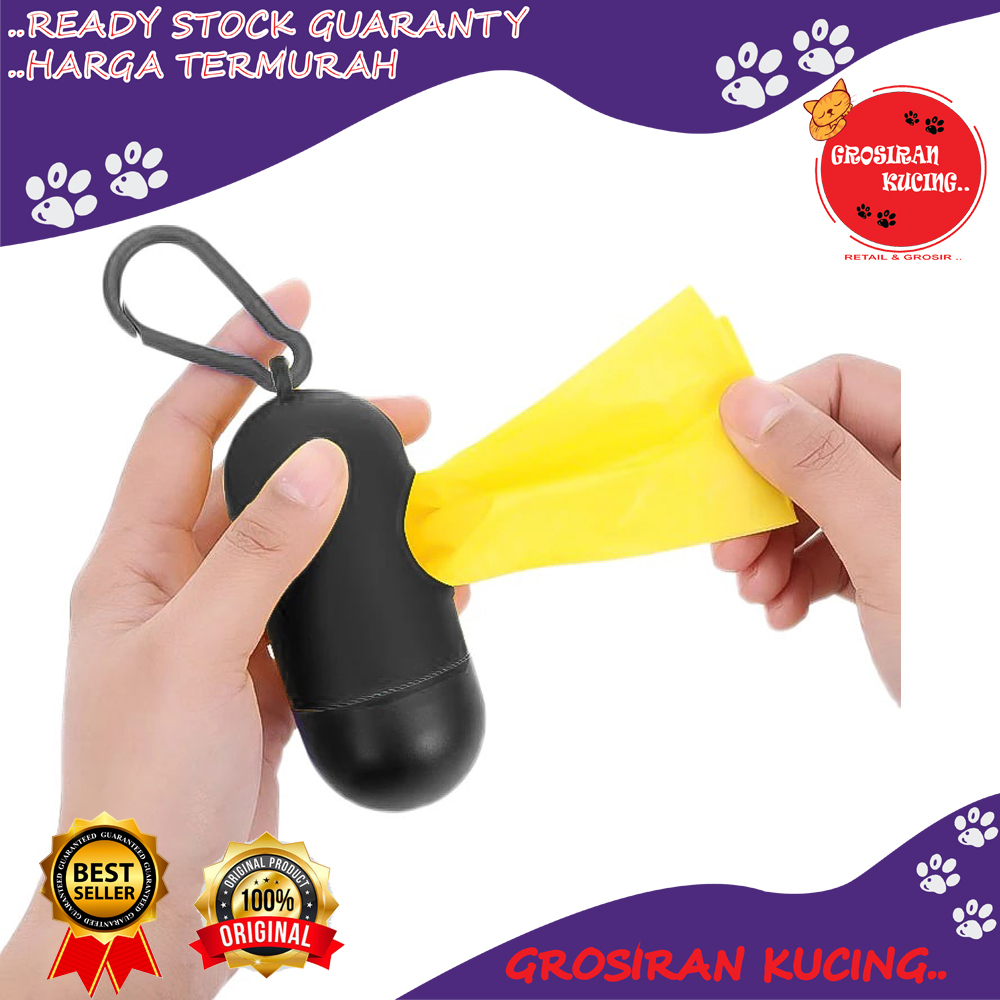 Kapsul Dispenser Portable Tempat Kantong Plastik Sampah Buang Kotoran Hewan Kucing Anjing Dll/Trash Bag Travelling