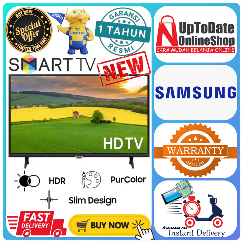 TV SAMSUNG UA32T4501AKXXD 32T4501 LED 32INCH SUPER SMART TV HDR PURCOLOR HD TV WIFI