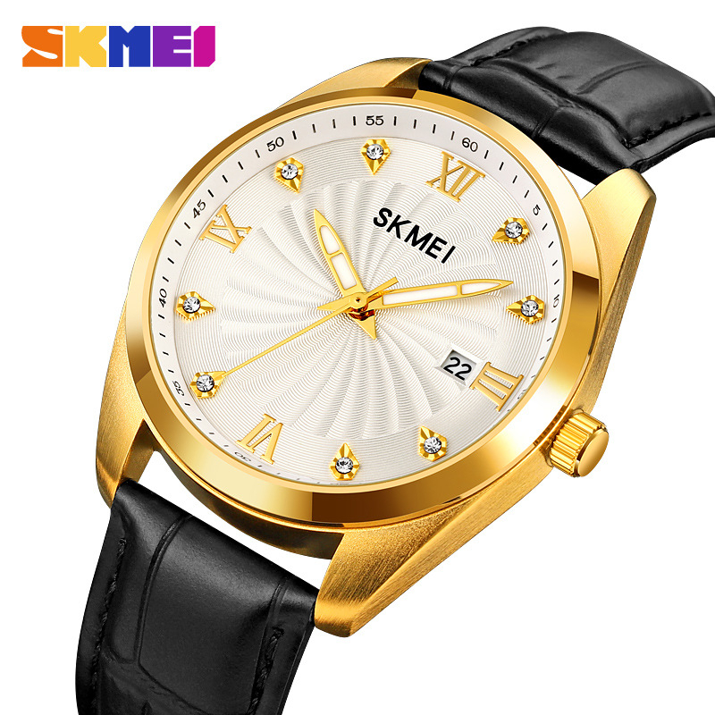 SKMEI 2061 Jam Tangan Pria Analog Kasual Style Tali Kulit WATCHKITE WKOS