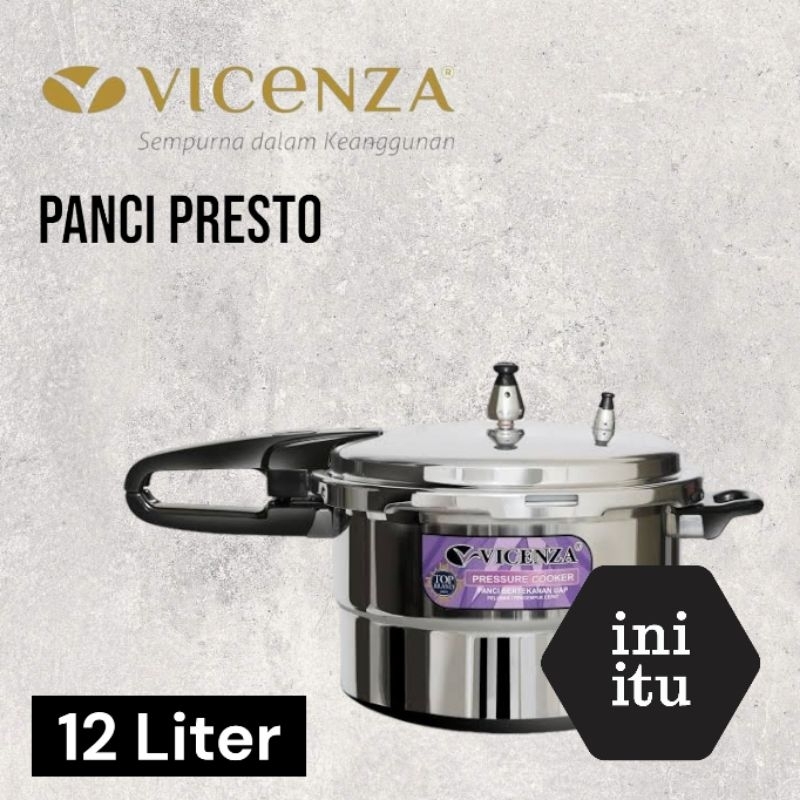 [ Vicenza ] Presto VICENZA 12 Liter / Presto Vicenza V-328 Pelunak Makanan 12 Liter (28cm) Gagang Hitam!