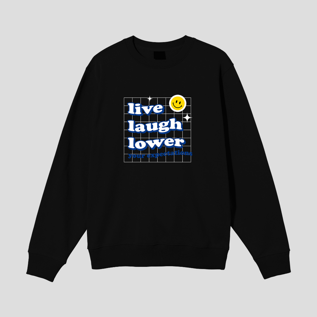 LIVE LAUGH LOWER SWEATER CREWNECK PRIA WANITA Size M-XXL