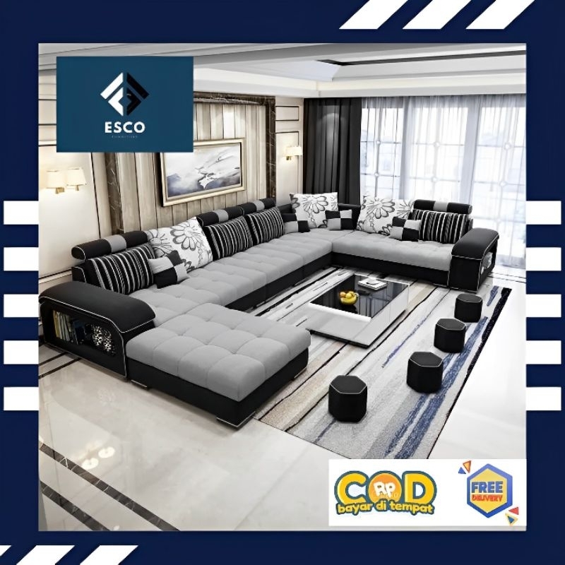 ESCO - Sofa Ruang Tamu Minimalis Sofa Beranak Sudut Modern Terbaru 2023 EF3