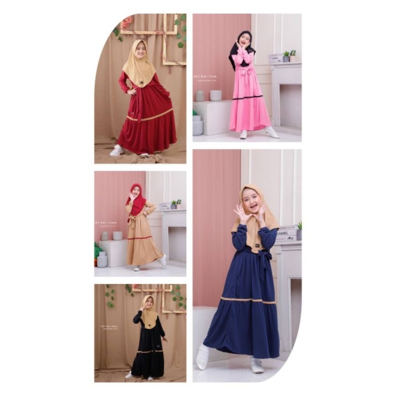 Gamis Loly kids Michan Gamis Anak Bahan Kaos Baju Anak Perempuan Dress Anak Perempuan Baju Muslim An