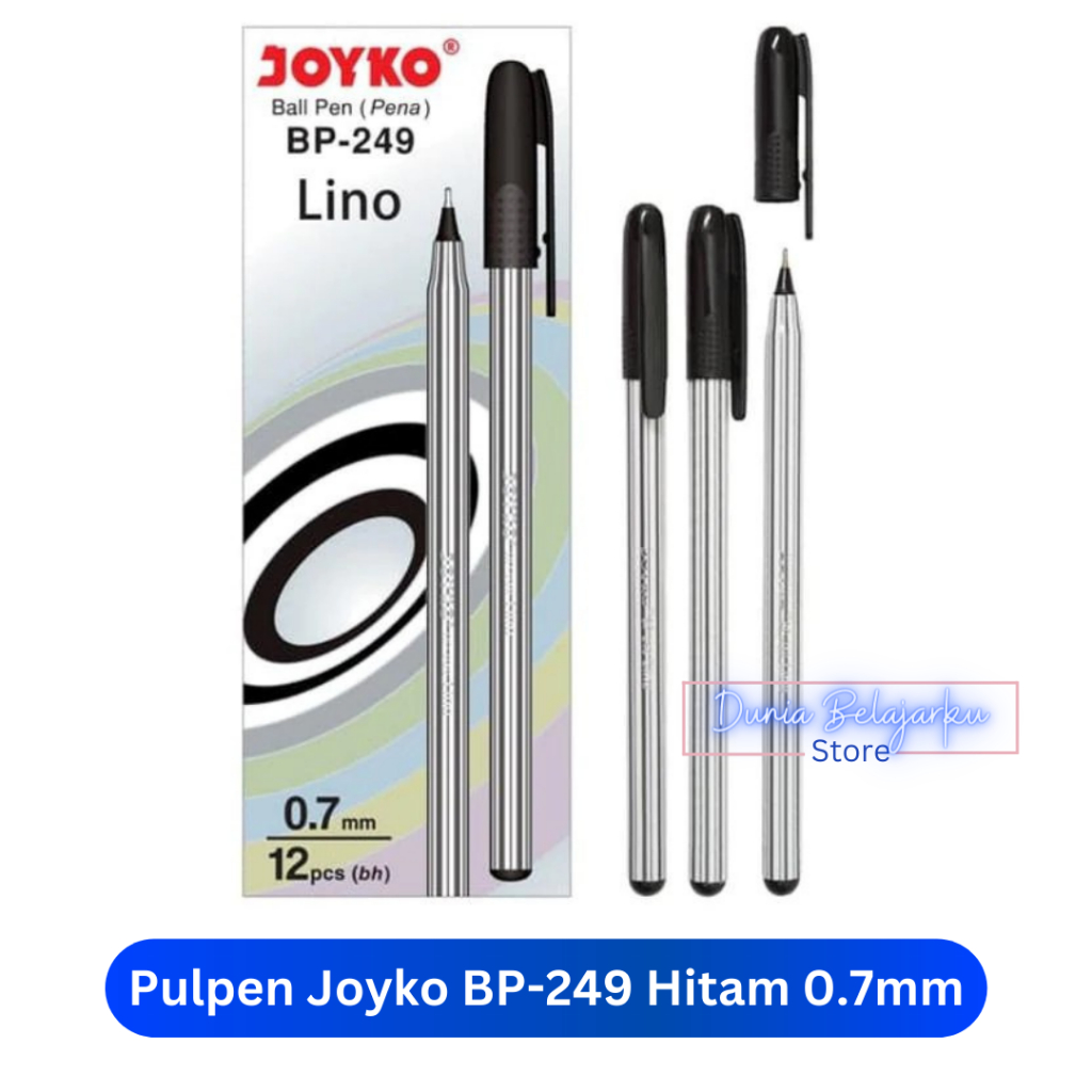 

Pulpen Joyko BP-249 Lino 0.7mm Warna Hitam / Ballpen [BOX ISI 12 PCS]