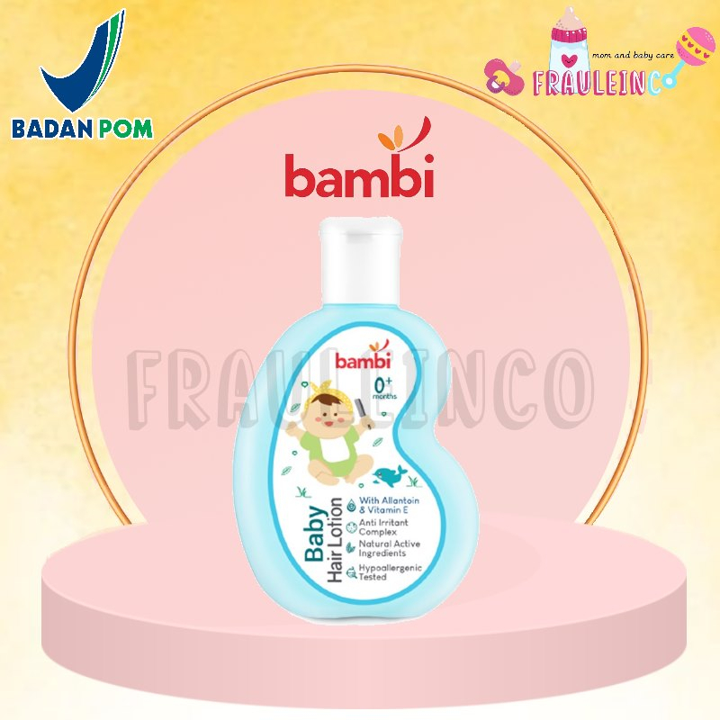 *FRAULEINCO* Bambi Baby Hair Lotion With Candlenut, Aloe Vera &amp; Celery - 100mL | Candlenut Oil | Losion Rambut Bayi