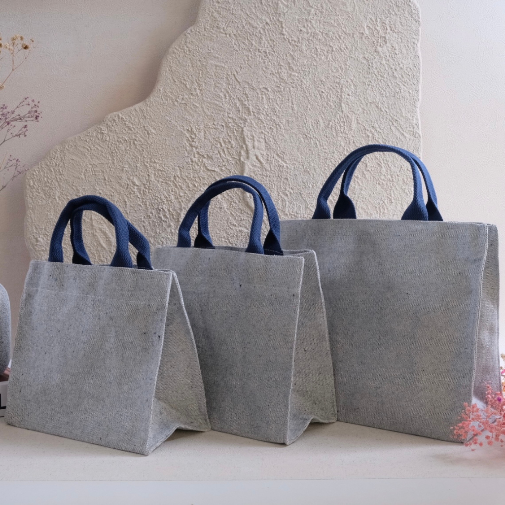 (READYSTOCK) TOTEBAG KANVAS CHARCOAL / CHARCOAL BAG SIZE L (30x14x25 cm)