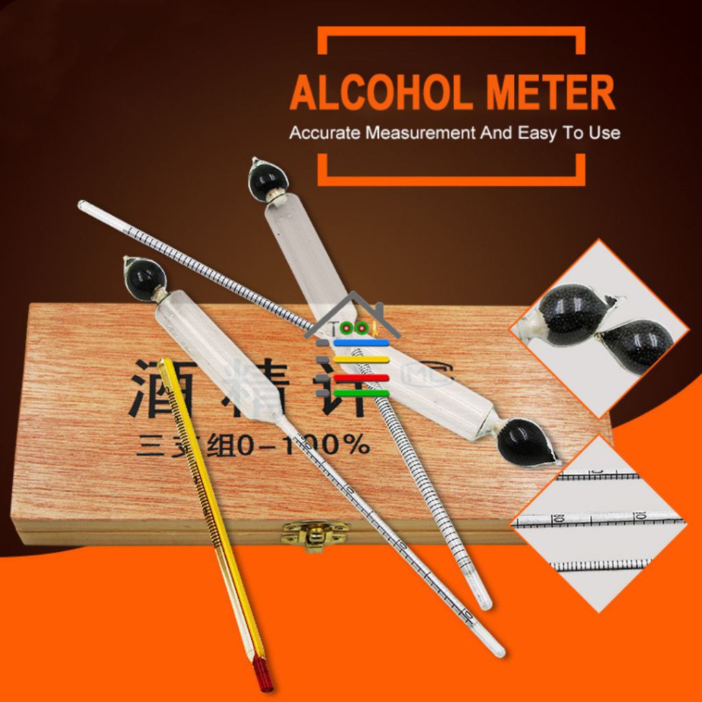 ALKOHOLMETER TESTER METER KONSENTRAT ANGGUR 4PC/SET 0-100%