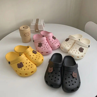 GO!SD1144 Sandal Jelly Unisex Sendal Kodok Karet Anti Slip Motif beruang Lubang Sandal Rumah Pria Wanita Tali Belakang Bahan Karet Elastis Slipper Fr