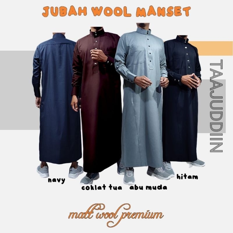 Gamis Pria Taajuddin Model Al Haramain Woll Manset