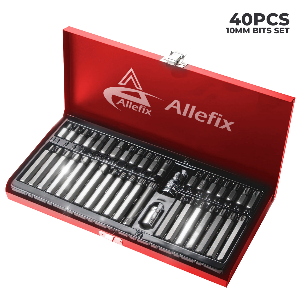 Allefix Mata Kunci L Bintang 10MM Bit Star Hex Spline Set 40PCS - F-4401C