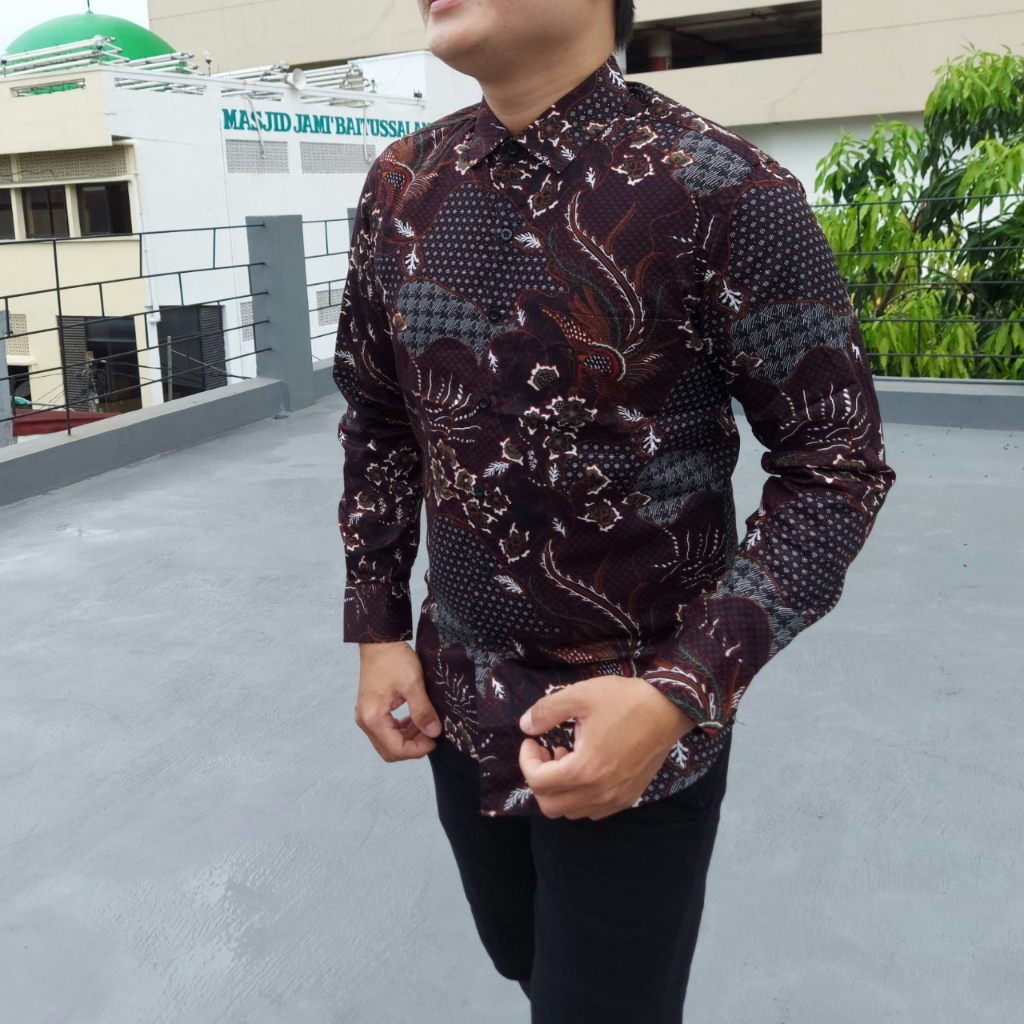 BAJU BATIK PRIA SLIM FIT MODERN DAN KEMEJA SLIMFIT MEWAH LENGAN PANJANG MIX CLOTHING D634