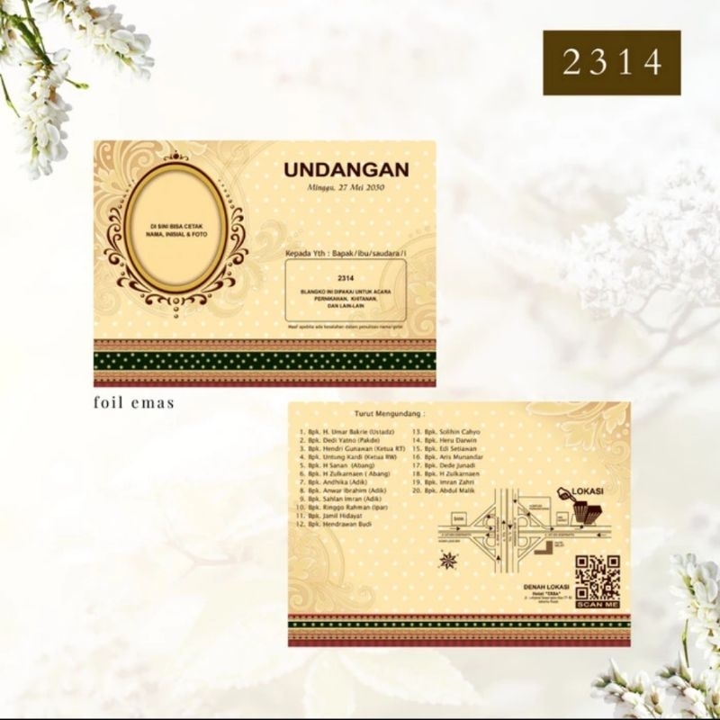 ERBA 2314 Era Baru Blangko Undangan Nikahan Pernikahan Ultah Khitanan