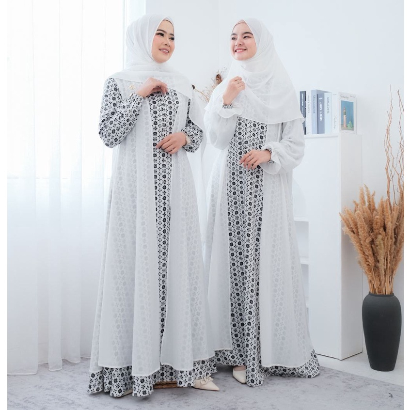 Greenism Sarimbit Ayudia &amp; Aydan (Broken White) Quality Premium Syar'i - Set Family