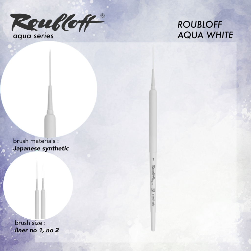 

Kuas Lukis Roubloff Brush Aqua White Series Liner brush
