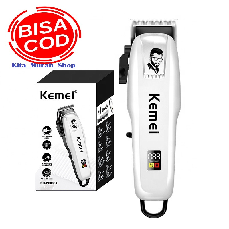COD Kemei KM PG 809A pencukur rambut pangkas rambut dengan LED display Rechargeable