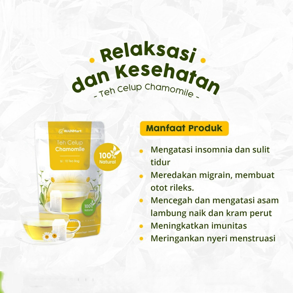 TEH CELUP CHAMOMILE Untuk Insomnia Sulit Tidur