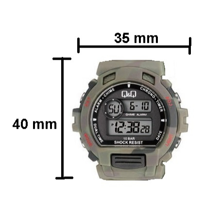 SALE Jam Tangan Unisex Casual Sport Army Rubber Digital Original Q&amp;Q QNQ QQ M153 M153J Series