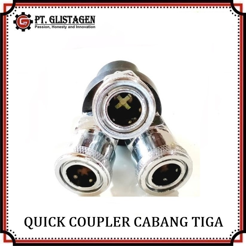 Quick Coupler Cabang 3 Double Thunders - Sambungan Selang Angin