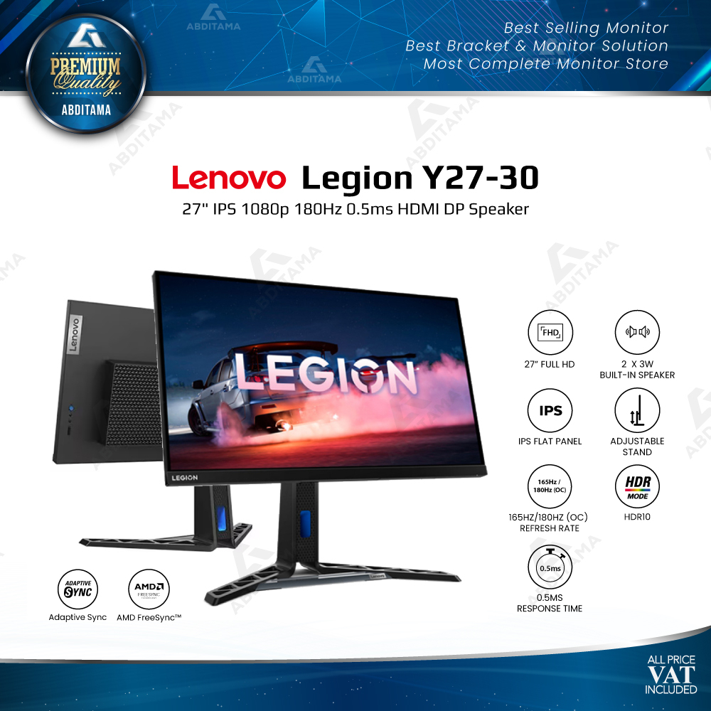 Monitor LED Lenovo Y27-30 27&quot; IPS 1080p 180Hz 0.5ms HDMI DP Speaker