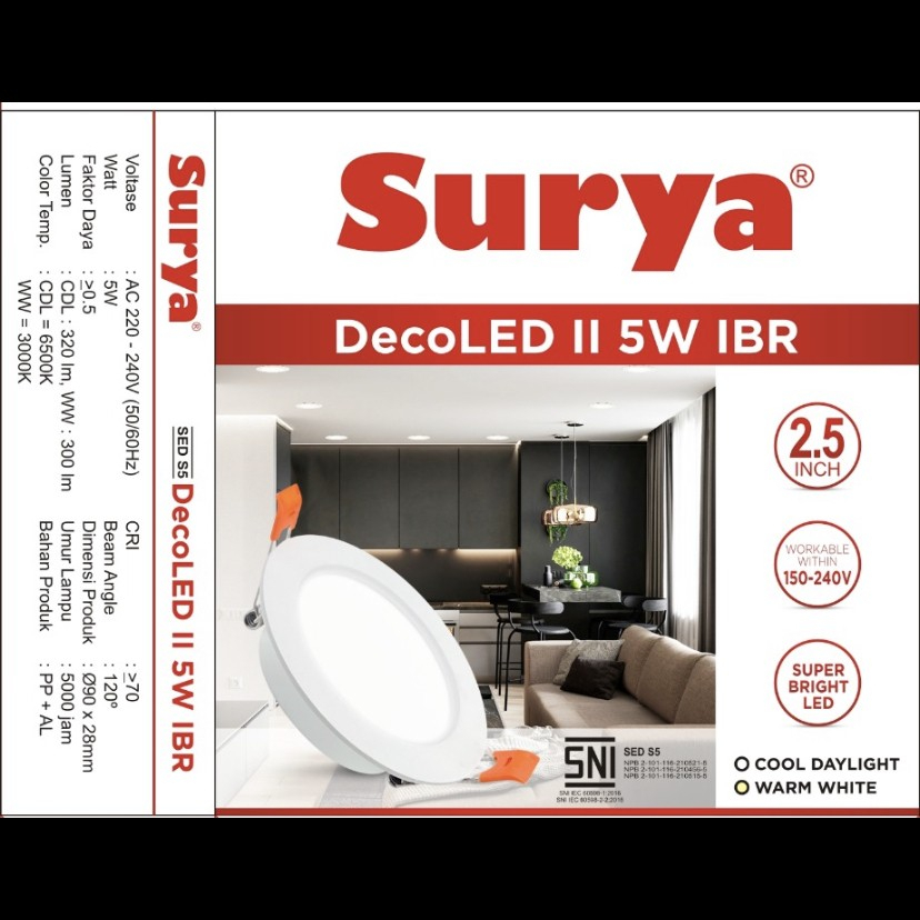 down light led tanam surya 5 watt