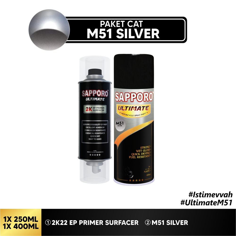 Paket Cat M51 Silver / Sapporo Ultimate / Cat Spray Semprot Aerosol Terbaik