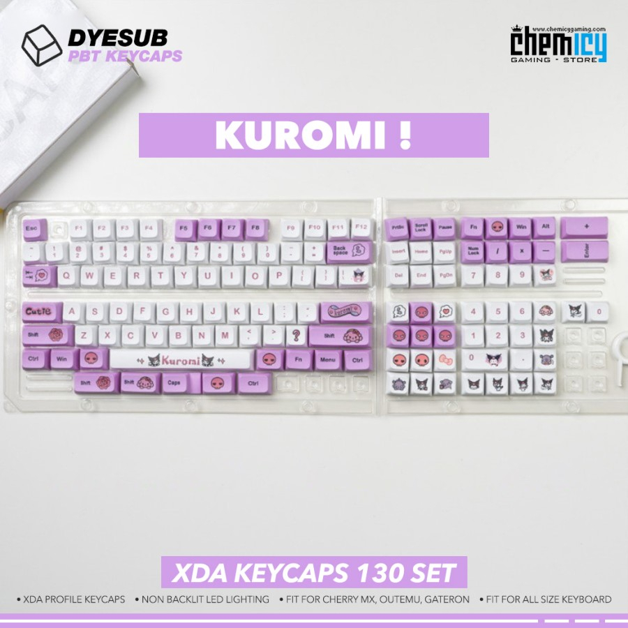 Keycaps Kuromi PBT Dye-subs 130 Set XDA Profile