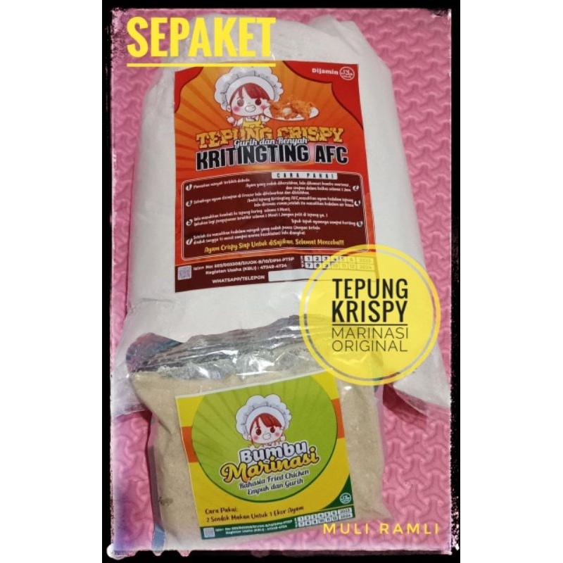 sepaket tepung ayam krispy tambah marinasi rasa original