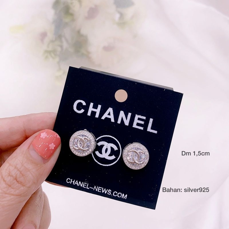 Anting Silver925 perak Anting zircon mata tanam Kilau mirip emas asli Premium Quality  Anti Karat Anti Alergi Earring a1032