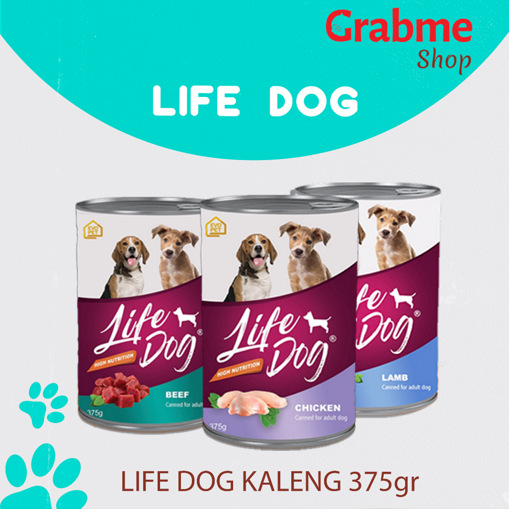 Makanan Anjing Kaleng Wet food LIFE DOG Can All Stage 375gr