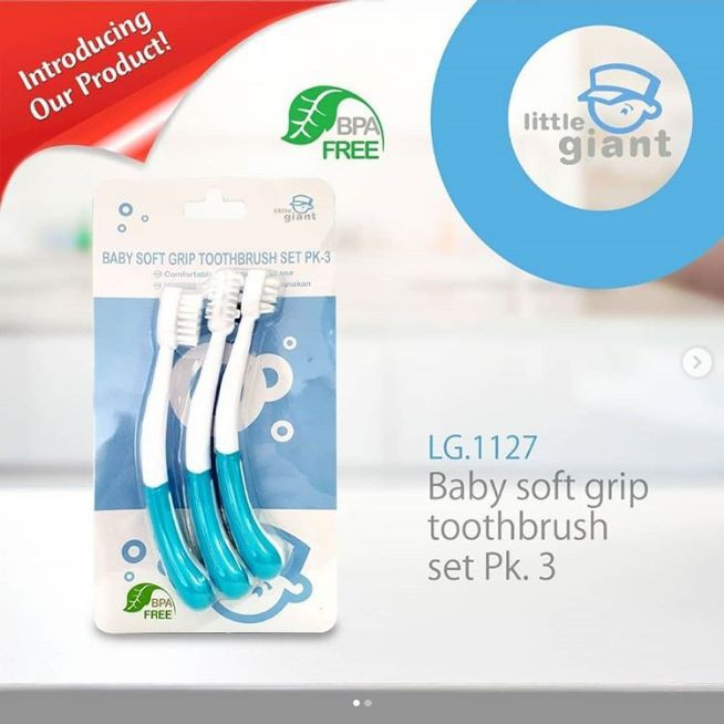 Little Giant LG. 1127 Baby Soft Grip ToothBrush Set - Sikat Gigi / Lidah Bayi