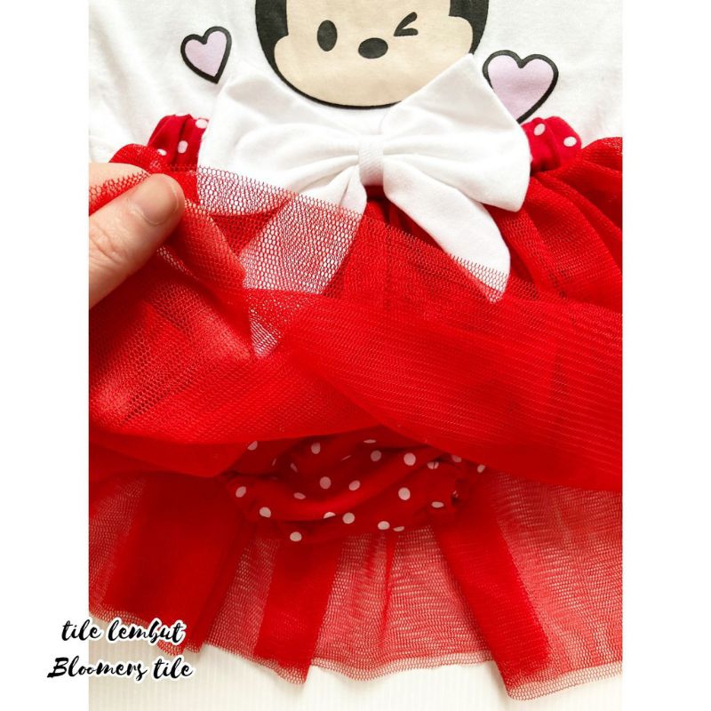 [0-18 bln] BAJU SETELAN BAYI PEREMPUAN 3in1 JUMPER ROK TUTU BANDANA TSUM TSUM 0 3 6 12 18 bulan / HAMPERS KADO LAHIRAN BAYI CEWEK