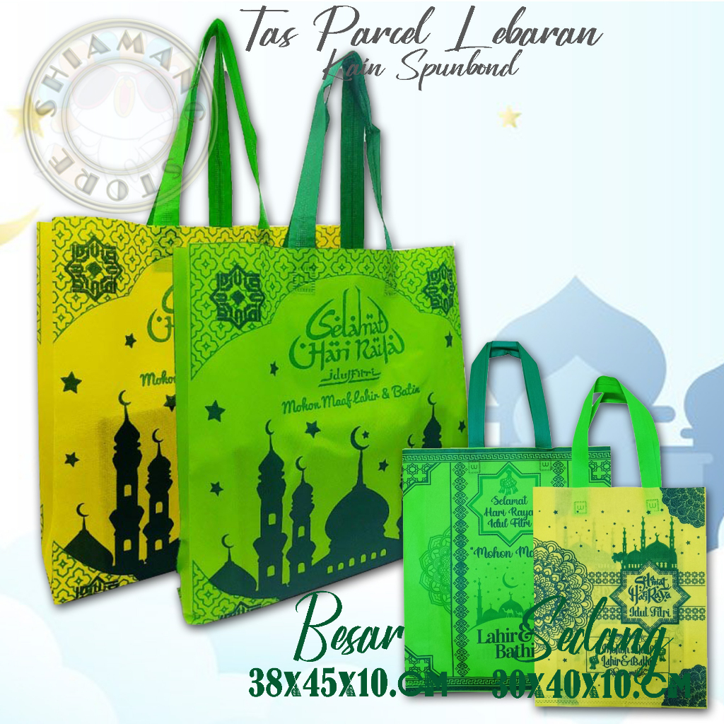 Tas Lebaran Spunbond Goodie Bag Jumbo Kantong Idul Fitri SEDANG ukuran 38 x 45 cm Bingkisan Parcel