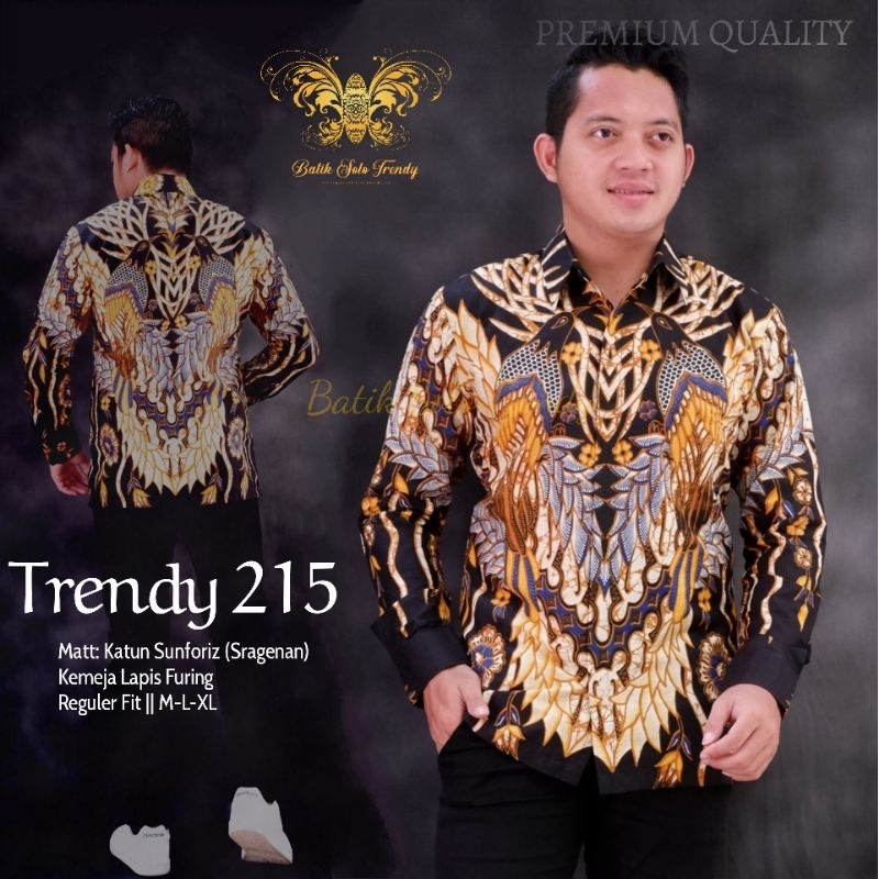 TRENDY 215 KEMEJA BATIK / BAJU BATIK LENGAN PANJANG KAIN HALUS MURAH