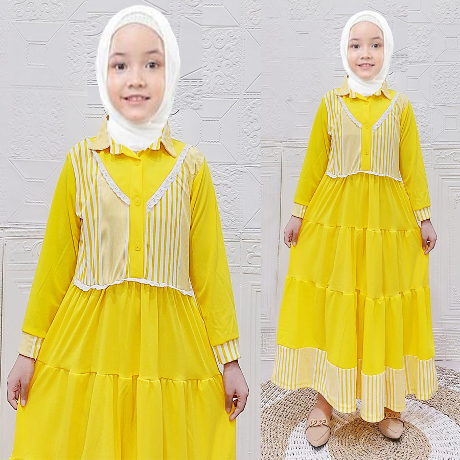 CARLINA ALEA 2in1 DRESS BEST OF MY LOVE ANAK PEREMPUAN RUFFLE  ROMPI VEST SALUR