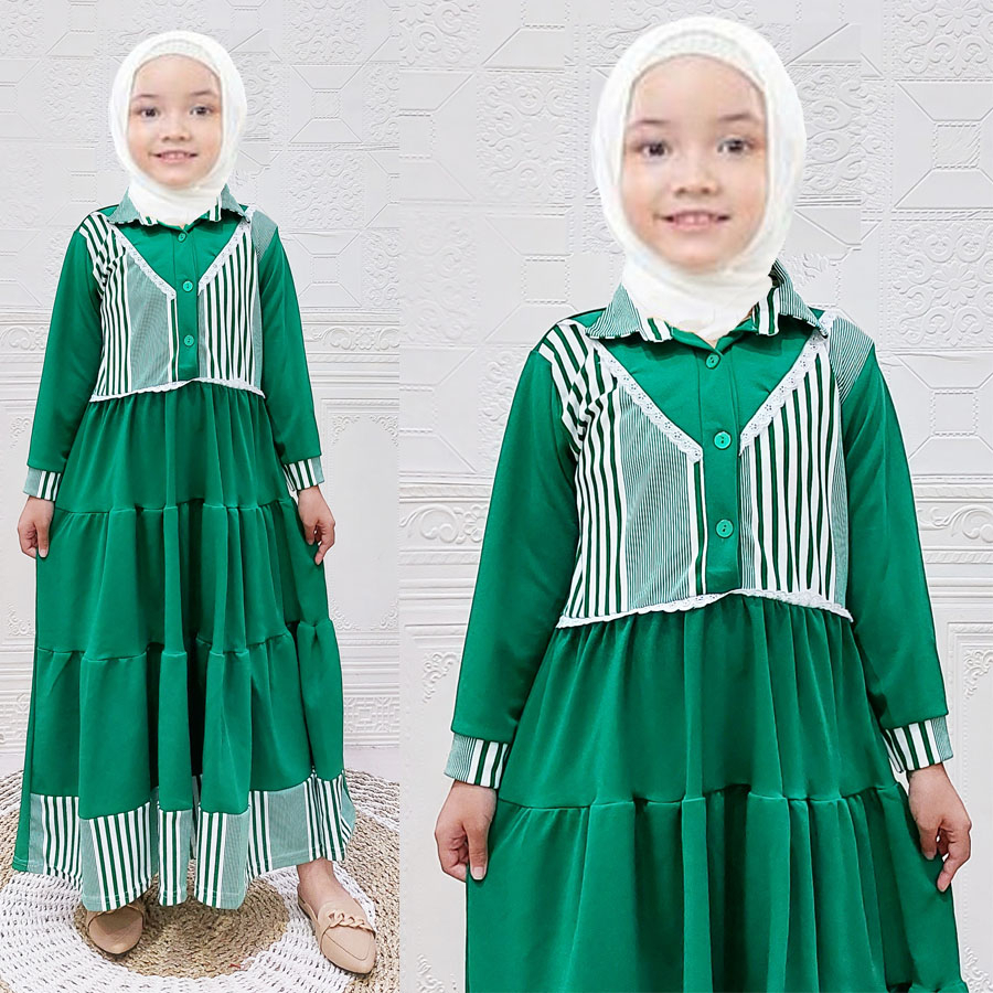 CARLINA ALEA 2in1 DRESS BEST OF MY LOVE ANAK PEREMPUAN RUFFLE  ROMPI VEST SALUR