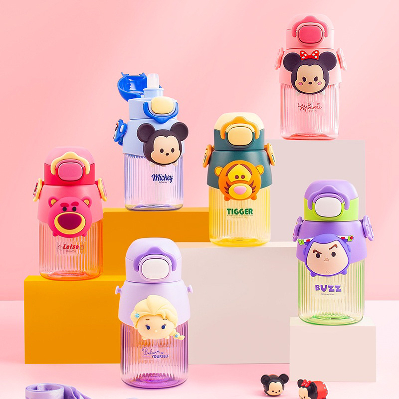 Botol Minum Tritan Mickey Minnie Elsa Teguk dan Sedot dalam satu tutup