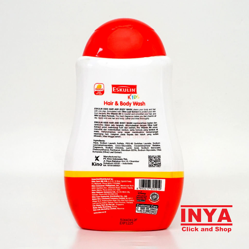 Eskulin Kids 2 in 1 Hair and Body Wash - Sabun &amp; Shampoo Anak