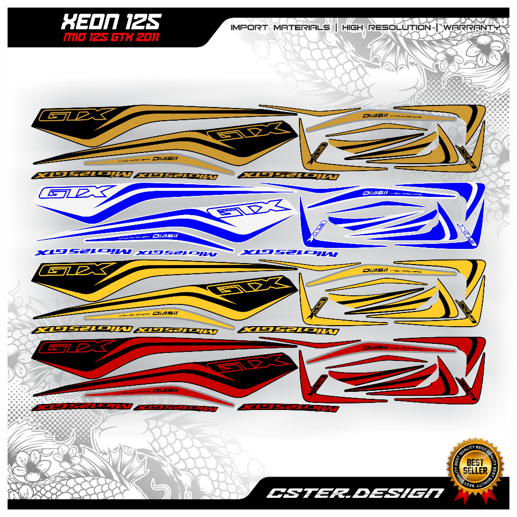 STRIPING YAMAHA XEON mio 125 gtx 2011 mx mxi rr ego lc luvias