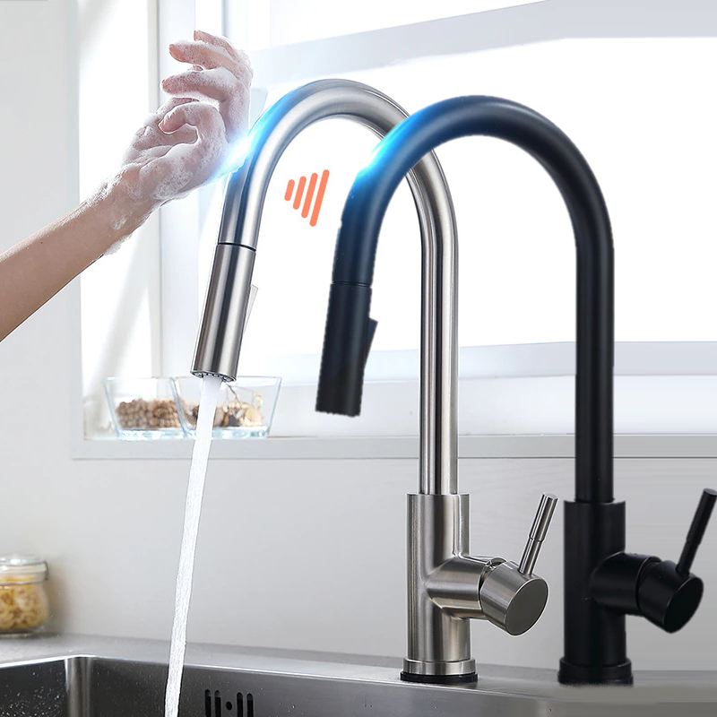 Keran Wastafel Sensor Sentuh Pull Out Sink Faucet 360 Rotation - FAC36