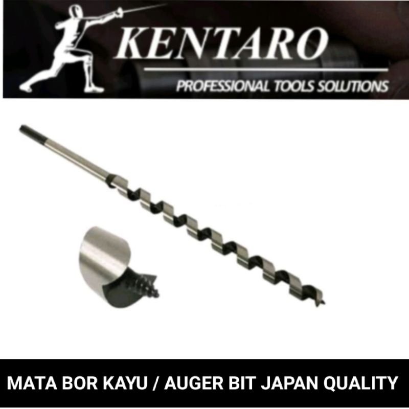 Mata bor kayu / auger bit 1/4 (6mm) X 230mm Kentaro Japan quality