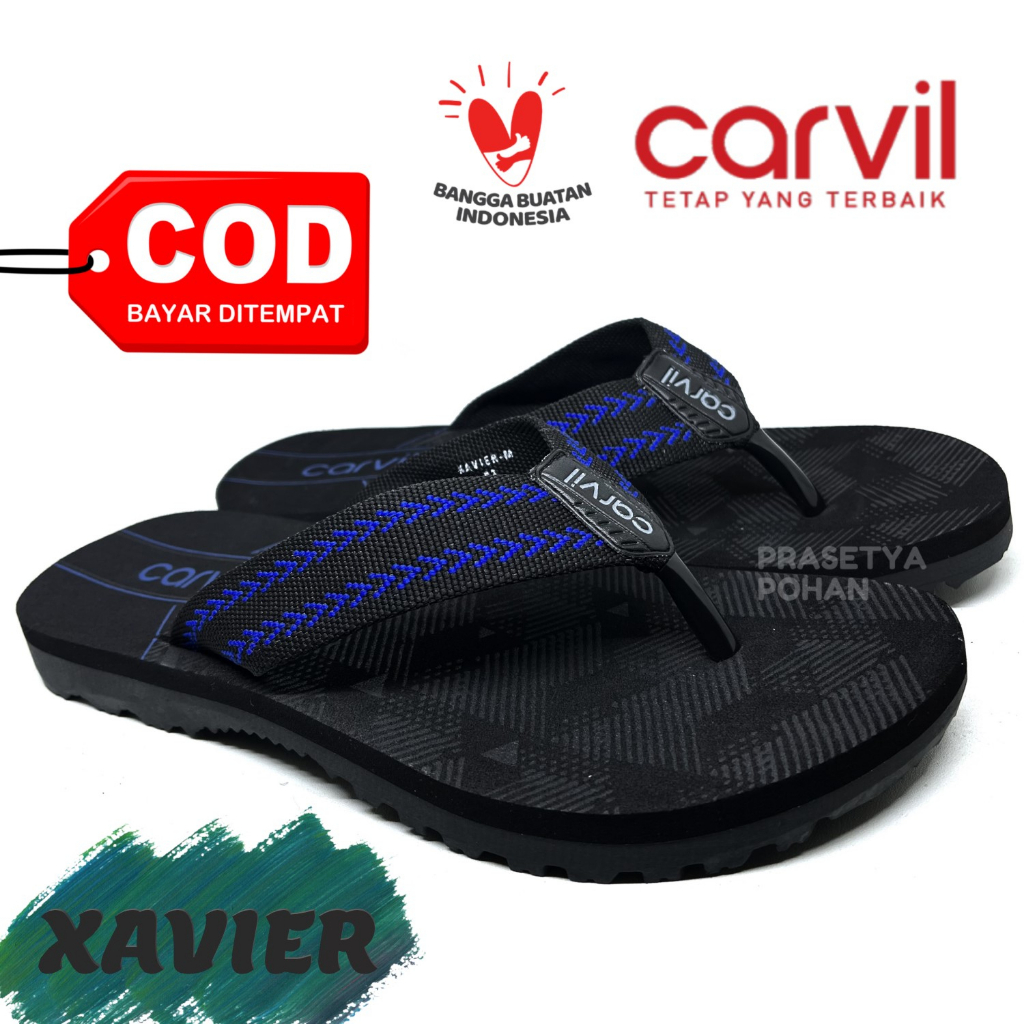 Sandal Pria Carvil Original Anti Air - Sendal Carvil Tartan