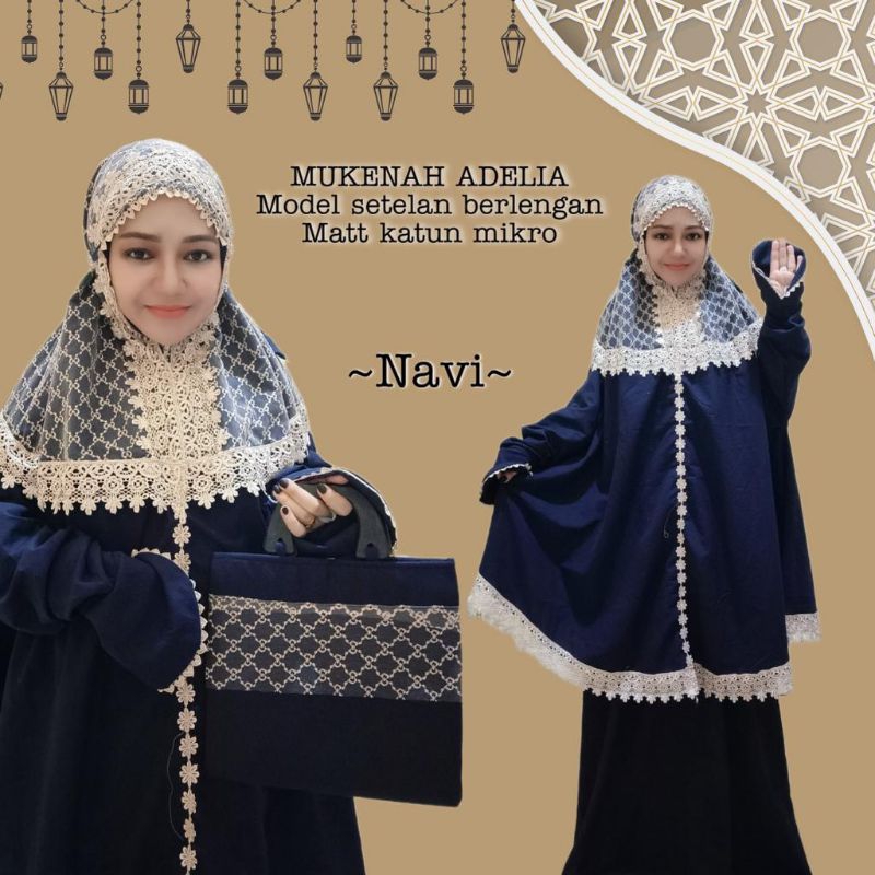 MUKENA ADELIA/MUKENA SETELAN BERLENGAN/MUKENA CANTIK/MUKENA KATUN