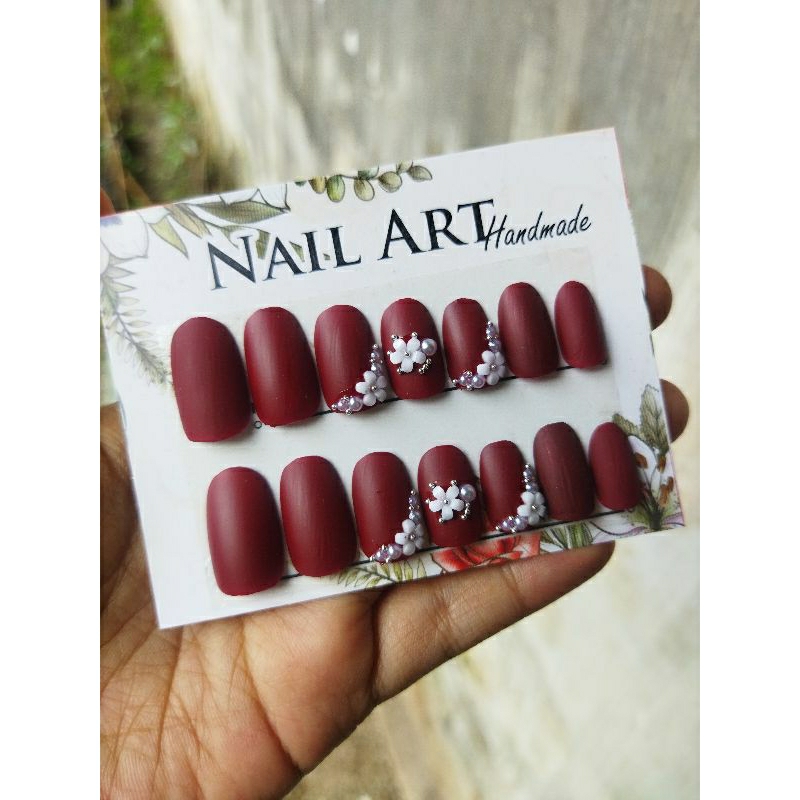 Kukupalsu.maroon.oval 14 pcs hias fre lem jell