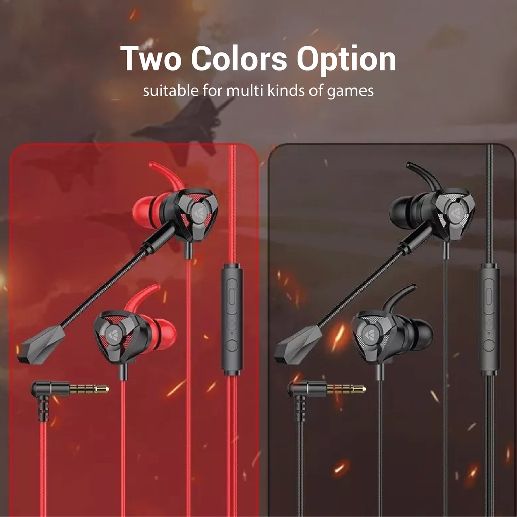 Headset Gaming G9 Wired Earphone Kisonli Kabel Jack 3.5 mm With Microphone - ACS