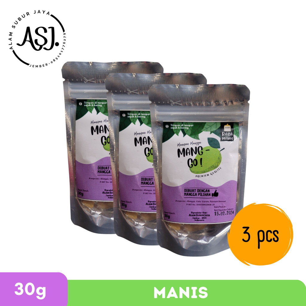 

Manisan Mangga Kering Manis 30 g (Bundle 3 pcs) Mang-Go!