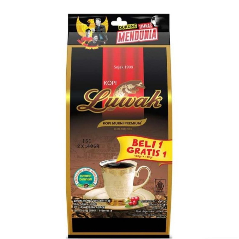 

KOPI LUWAK BUBUK MURNI PREMIUM (1+1) 2×140g