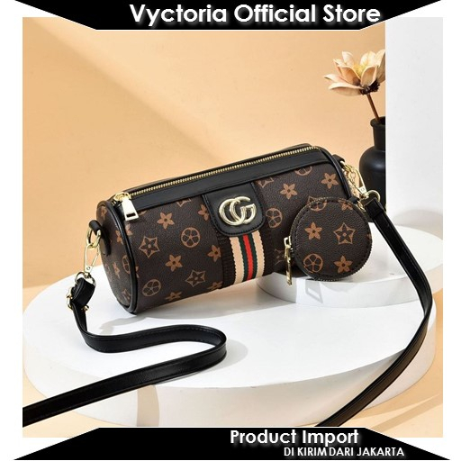 (COD) VYCTORIA VOS12045 Tas Selempang Import Elegan 2in1 Wanita Terbaru JT12045 12045