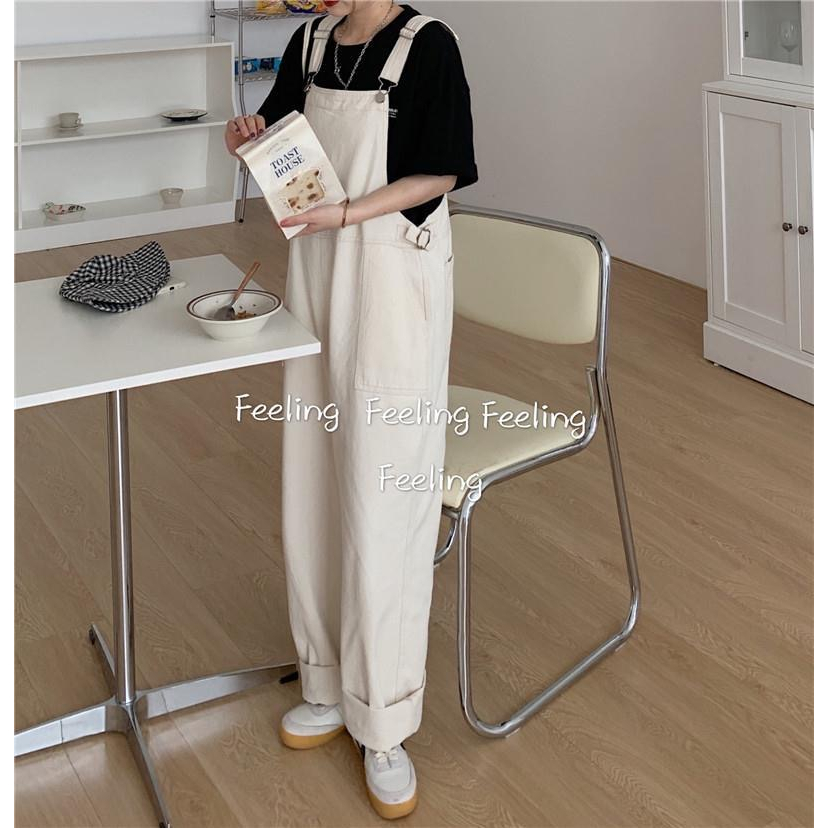 jumpsuit jeans wanita/korean style premium import retro loose causual baju jumpsuit wanita