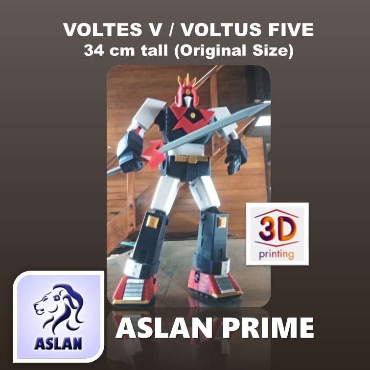 VOLTES V / VOLTUS FIVE ARTICULATED ACTION FIGURE MECHA 3D Print PLA+